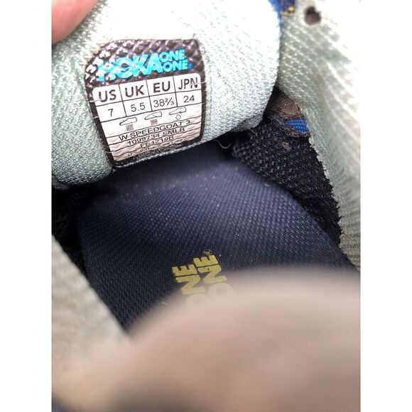 Hoka One One Speedgoat 3 Blue Synthetic Sneakers Shoes Women Sz 7M US/38 2/3EU - Picture 15 of 16